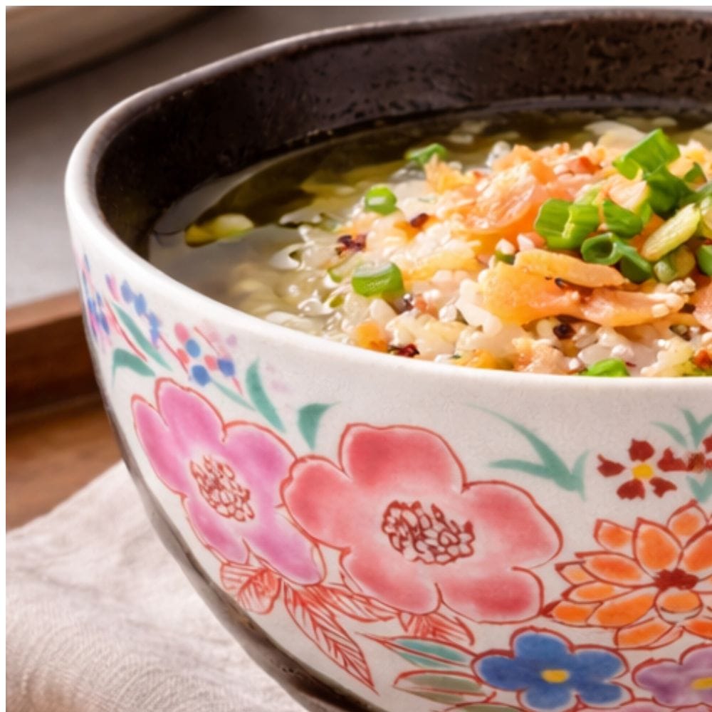 Kutani Ochazuke Flowers Bowl Japanese Craft Kutani Ochazuke Flowers Bowl Japanese Craft