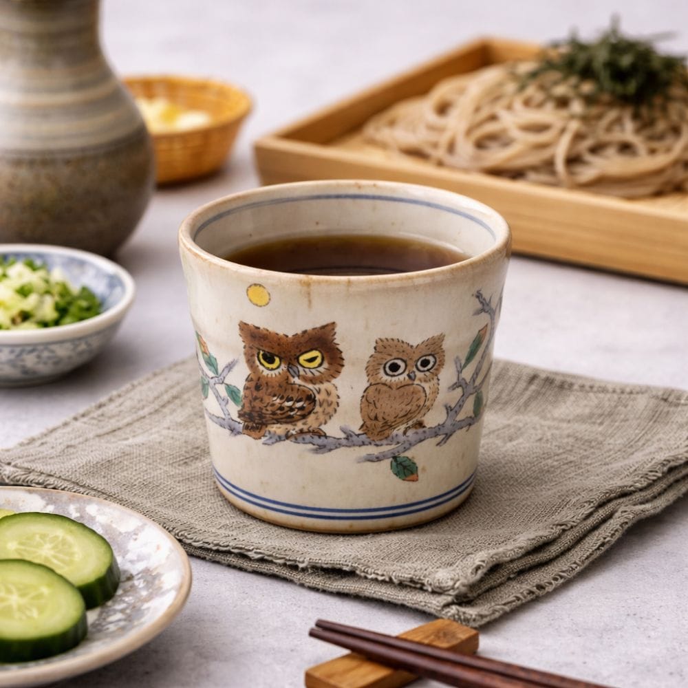 Kutani Owls Soba Cup Kutani Owls Soba Cup