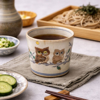 Kutani Owls Soba Cup Kutani Owls Soba Cup