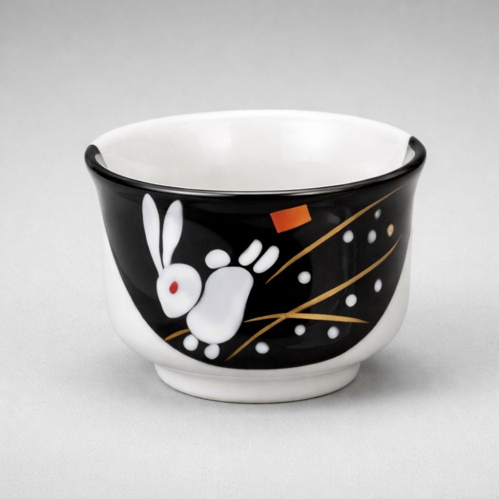 Kutani Rabbits Sake Set [1 Bottle, 2 Cups, 1 Tray] Kutani Rabbits Sake Set [1 Bottle, 2 Cups, 1 Tray]