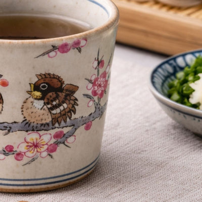 Kutani Sparrows Soba Cup Kutani Sparrows Soba Cup