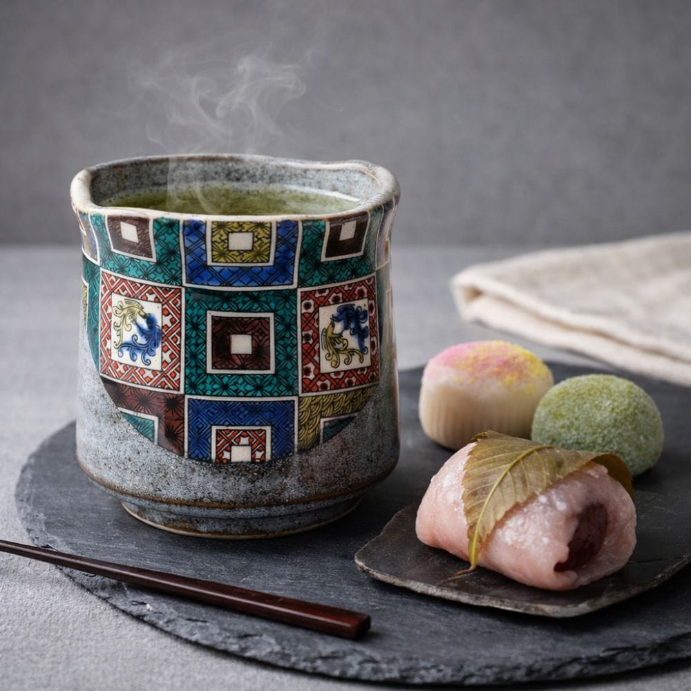 Kutani Stone Pavement Tea Cup Kutani Stone Pavement Tea Cup