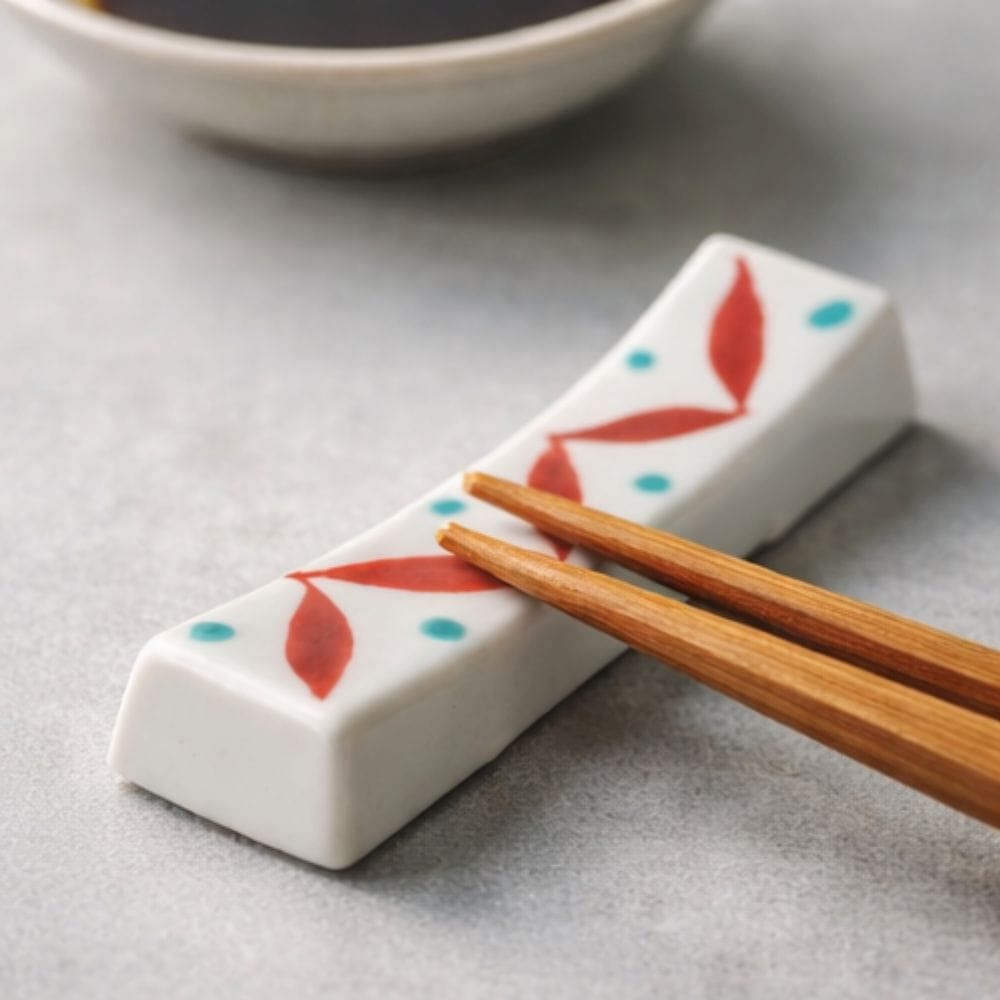 Kutani Ware Hashioki Set (5 pcs) - Geometric Patterns Kutani Ware Hashioki Set (5 pcs) - Geometric Patterns