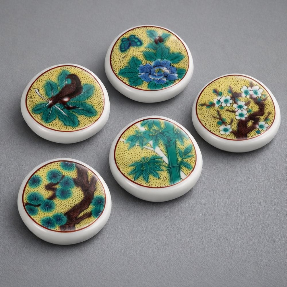 Kutani Yoshidata Chopstick Rests (5 Pieces) Kutani Yoshidata Chopstick Rests (5 Pieces)