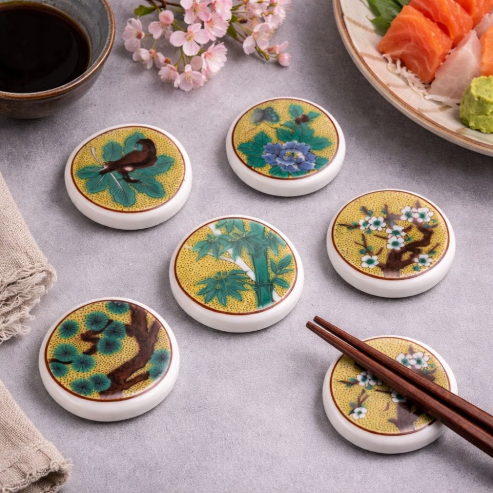Kutani Yoshidata Chopstick Rests (5 Pieces) Kutani Yoshidata Chopstick Rests (5 Pieces)