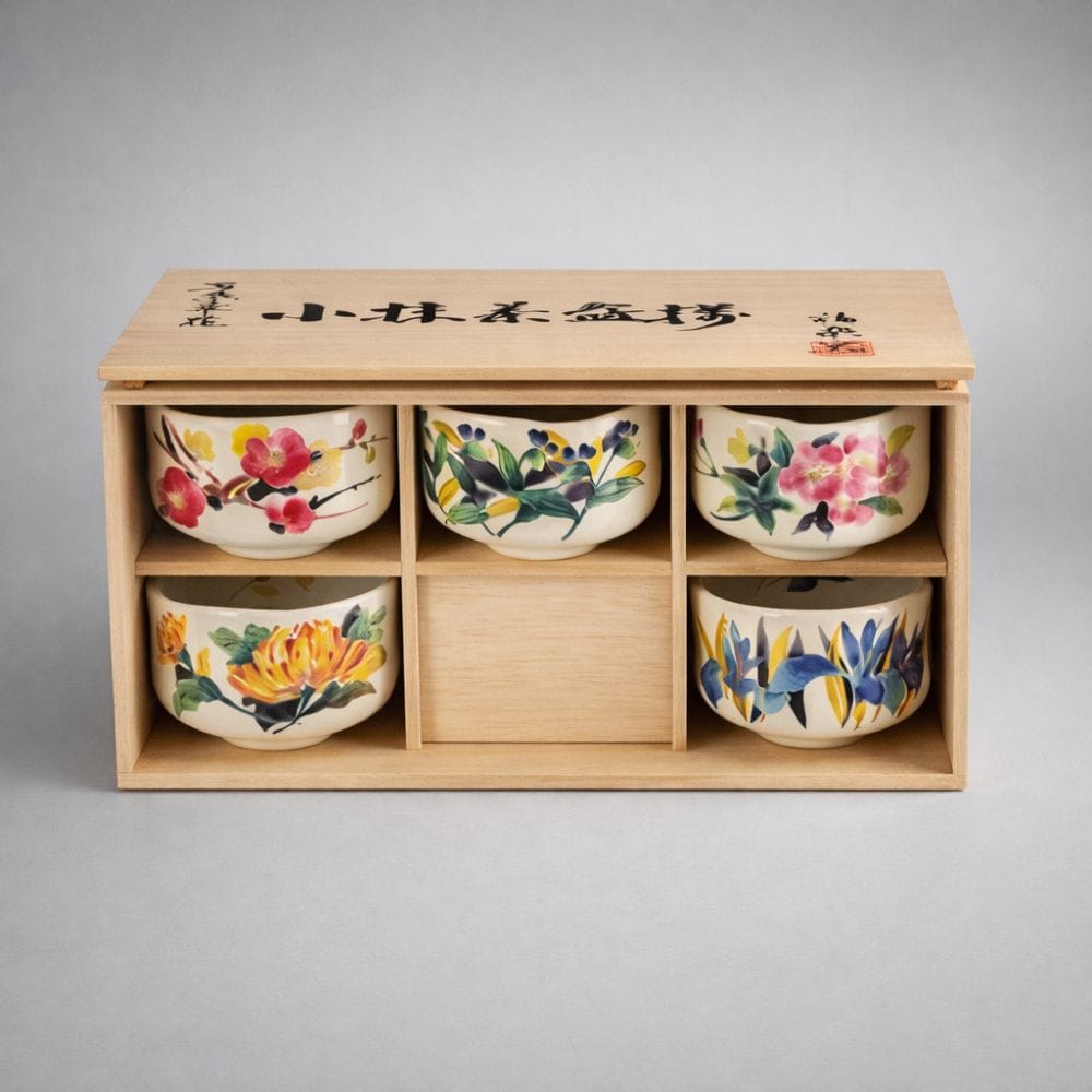 Manyosoka Small Matcha Bowl Set (5 pieces) Manyosoka Small Matcha Bowl Set (5 pieces)