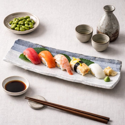 Mino Indigo Horizon Long Plate Mino Indigo Horizon Long Plate