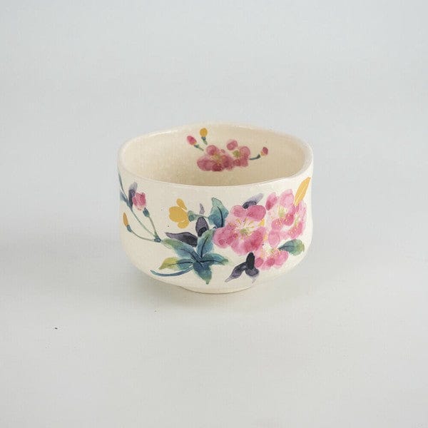 Mino Manyosoka Sakura Tea Set [Matcha Bowl + Plate] Mino Manyosoka Sakura Tea Set [Matcha Bowl + Plate]