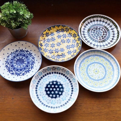 Mino Pottery Field Cake Plates [Set of 5] Mino Pottery Field Cake Plates [Set of 5]