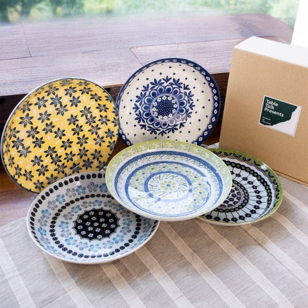 Mino Pottery Field Soup Curry Plates [Set of 5] Mino Pottery Field Soup Curry Plates [Set of 5]