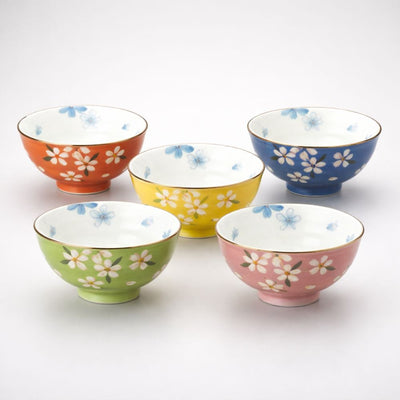 Mino Sakuta Tea Bowl Set [5 bowls] Mino Sakuta Tea Bowl Set [5 bowls]