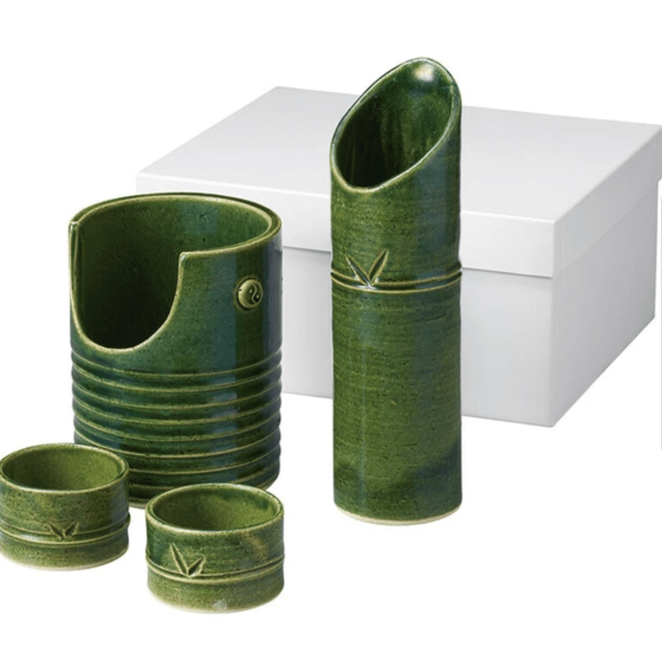 Oribe Bamboo Sake Set Oribe Bamboo Sake Set