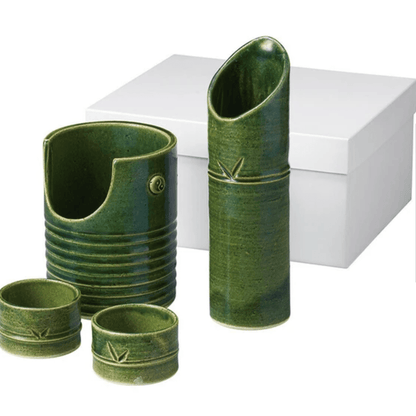 Oribe Bamboo Sake Set Oribe Bamboo Sake Set