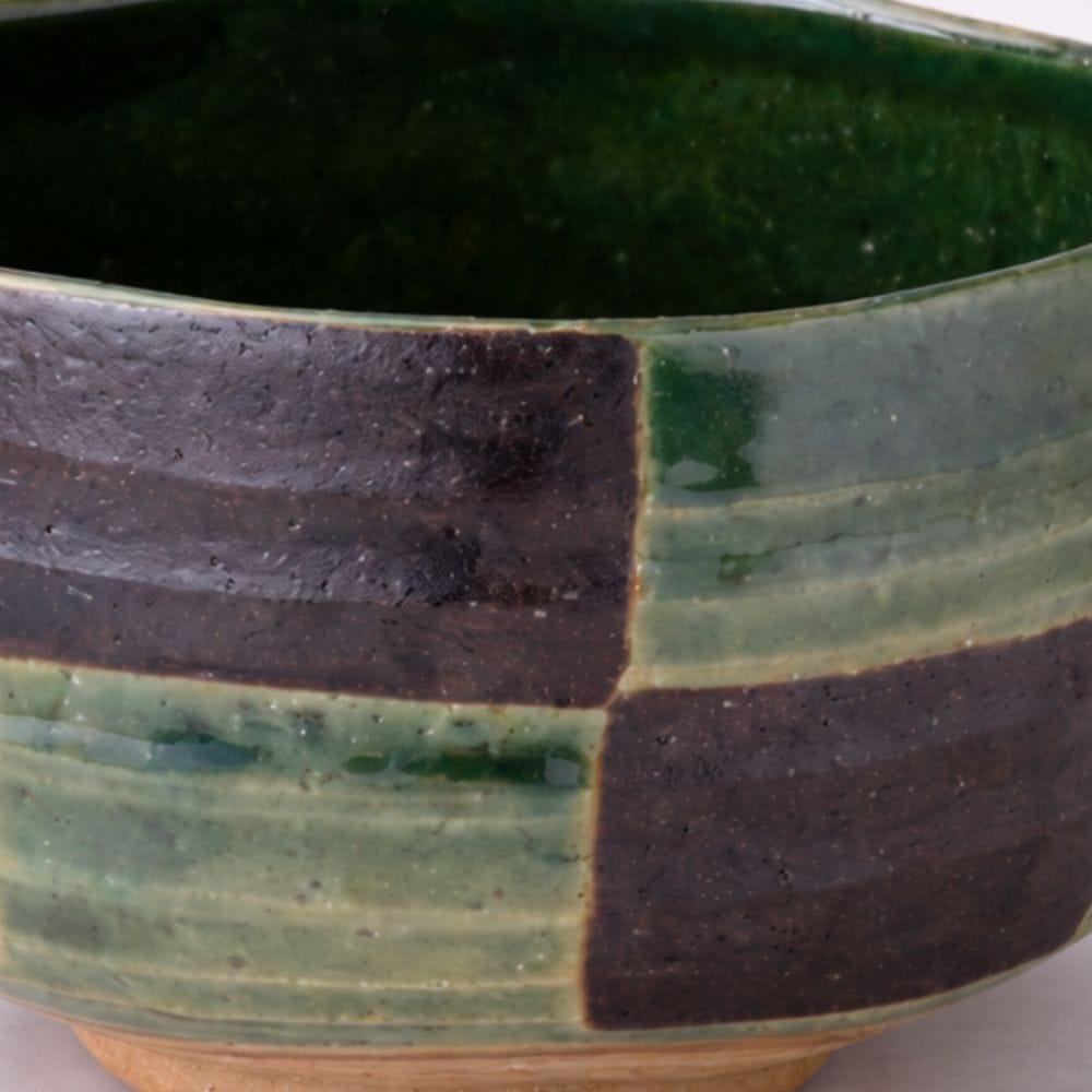 Oribe Ichimatsu Mino Matcha Bowl Oribe Ichimatsu Mino Matcha Bowl