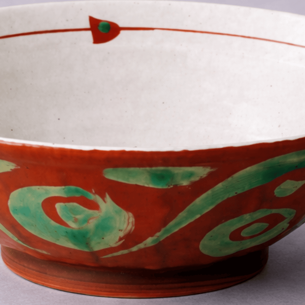 Oribe Red & Green Ramen Bowl Oribe Red & Green Ramen Bowl