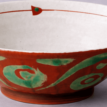 Oribe Red & Green Ramen Bowl Oribe Red & Green Ramen Bowl