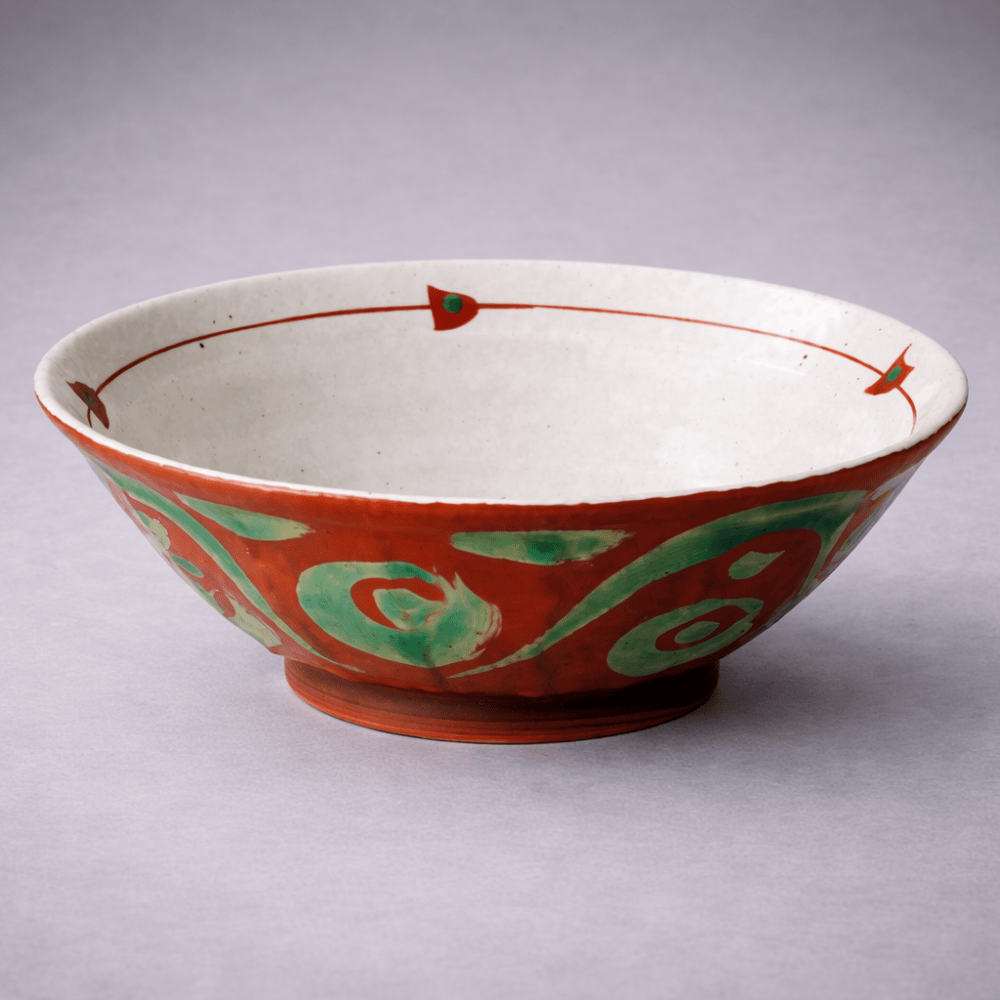 Oribe Red & Green Ramen Bowl Oribe Red & Green Ramen Bowl