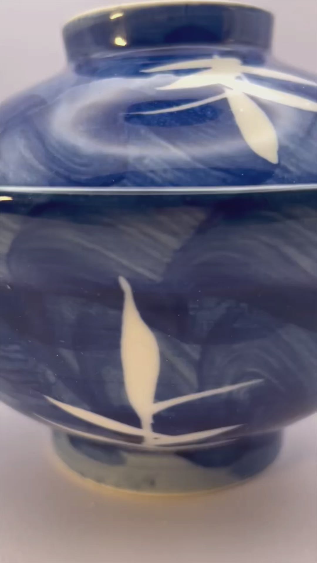 Indigo Bamboo Donburi Bowl with Lid