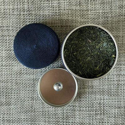 Pure Silk Thread-wrapped Tea Canister (Navy) Pure Silk Thread-wrapped Tea Canister (Navy)
