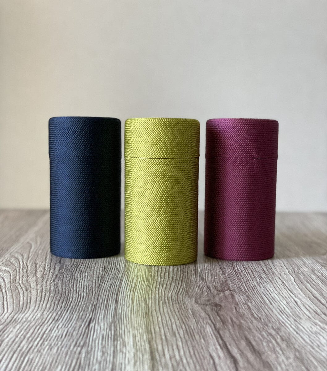 Pure Silk Thread-wrapped Tea Canister (Navy) Pure Silk Thread-wrapped Tea Canister (Navy)