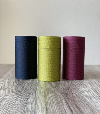 Pure Silk Thread-wrapped Tea Canister (Navy) Pure Silk Thread-wrapped Tea Canister (Navy)
