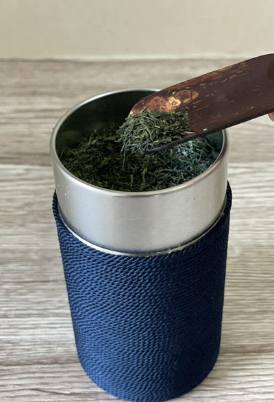 Pure Silk Thread-wrapped Tea Canister (Navy) Pure Silk Thread-wrapped Tea Canister (Navy)