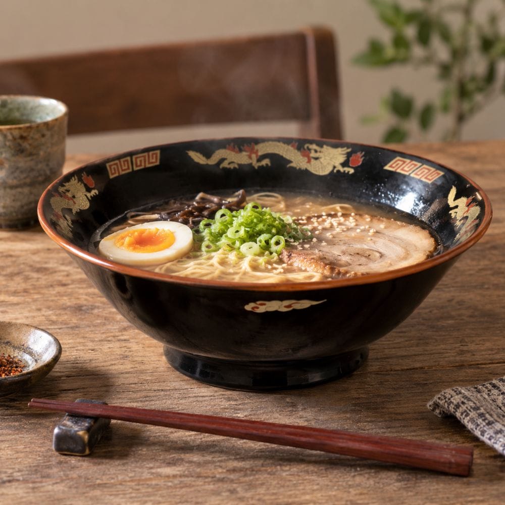 Black Dragon Ramen Bowl Ramen Bowl Black Dragon Design