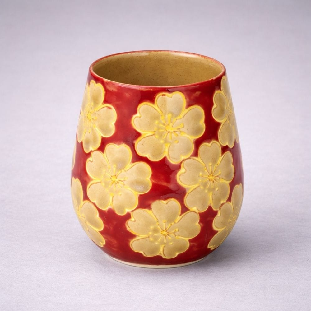 Red Flower Hasami Tea Cup Red Flower Hasami Tea Cup