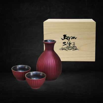 Red Metal Color Sake Set Metal Color Sake Set