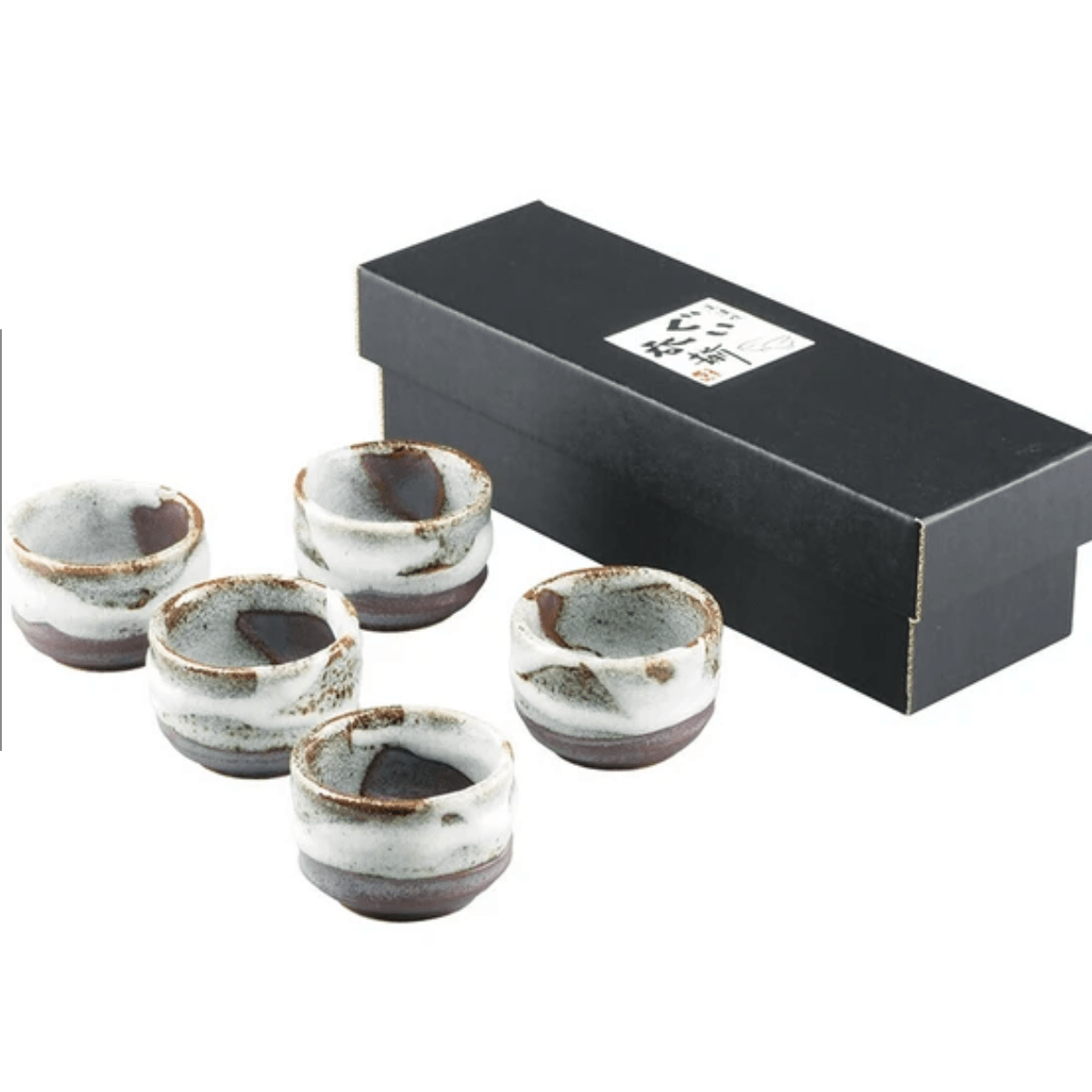 Rusted white Shino-kake Sake Cup Set Rusted white Shino-kake Sake Cup Set