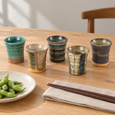 Maruki Kiln Mino Ware Sake Cups — Set of Five Maruki Kiln Mino Ware Sake Cup Set of 5 | My Japanese World