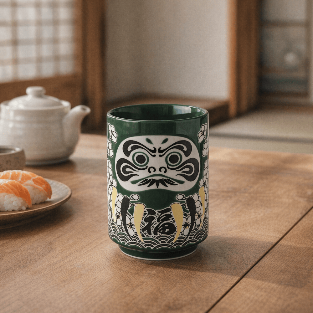 Sakura Daruma Sushi Tea Cup (Green) Sakura Daruma Sushi Tea Cup (Green)
