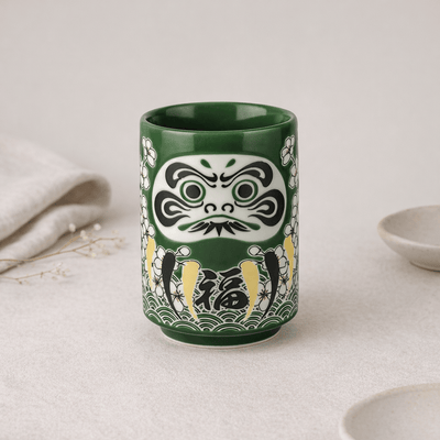 Sakura Daruma Sushi Tea Cup (Green) Sakura Daruma Sushi Tea Cup (Green)