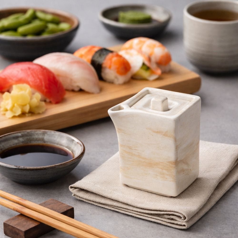 Seto White brush Soy Sauce Dispenser Seto White brush Soy Sauce Dispenser