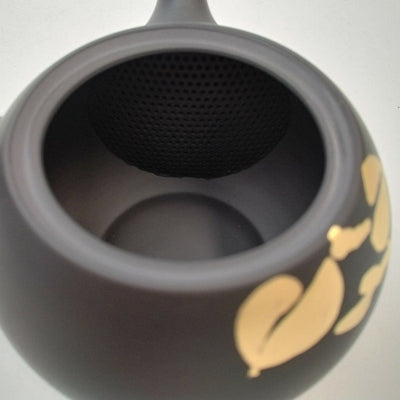 Shomoe black clay small round camellia Tea Pot Shomoe black clay small round camellia Tea Pot