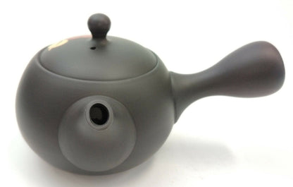 Shomoe black clay small round camellia Tea Pot Shomoe black clay small round camellia Tea Pot