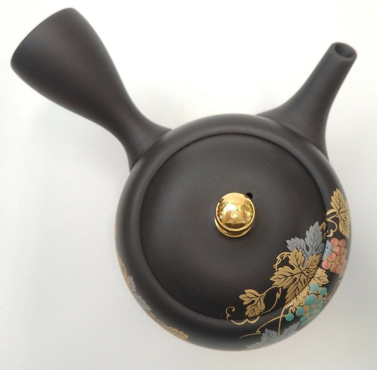 Shomoe black mud round grape Tea Pot – My Japanese World