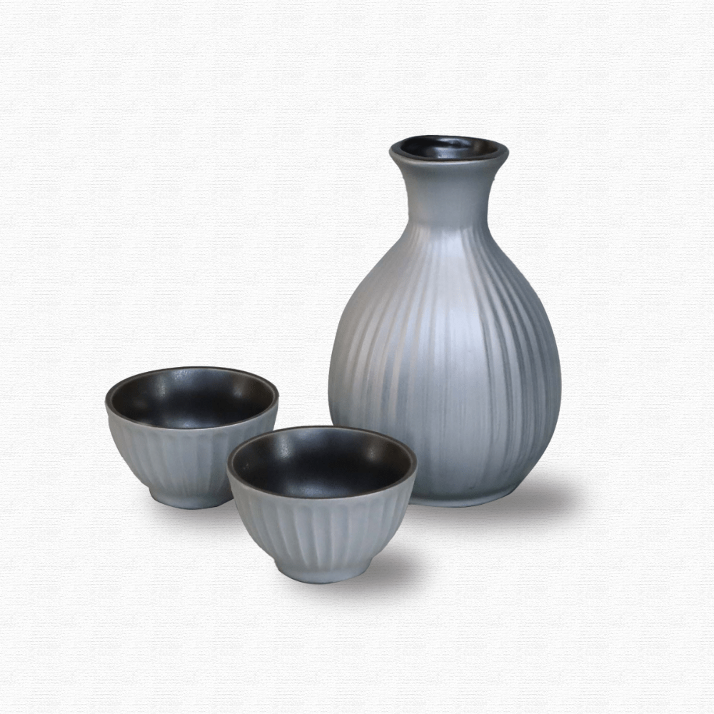 Silver Metal Color Sake Set Metal Color Sake Set