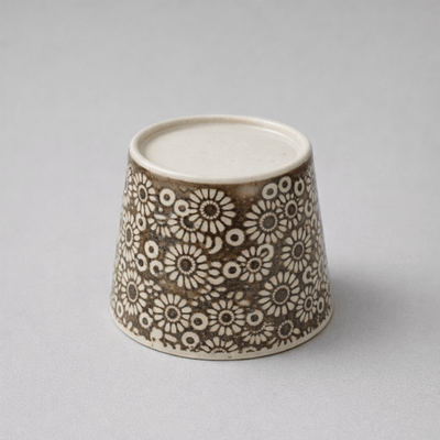 Hasami Hana Inban Pattern Soba Choko Cup Soba Choko Cup with Inban Pattern, Made in Japan