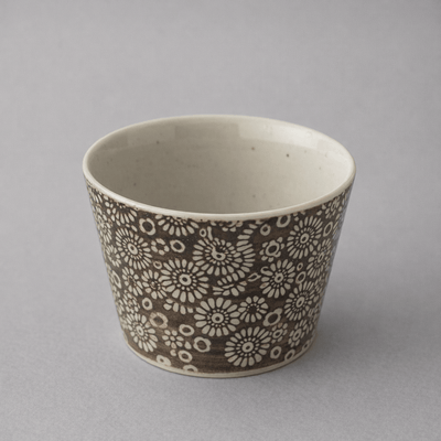 Hasami Hana Inban Pattern Soba Choko Cup Soba Choko Cup with Inban Pattern, Made in Japan