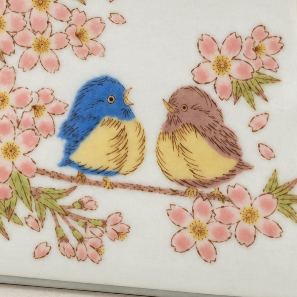 Sparrows & Cherry Blossoms Kutani Flower Vase Sparrows & Cherry Blossoms Kutani Vase | My Japanese World