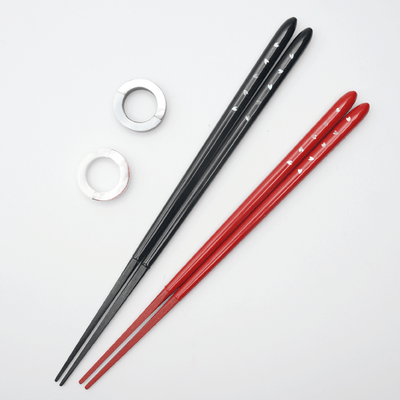 Star Drop Chopsticks Pair with Shell Ring Chopstick Rests Star Drop Chopsticks Pair with Shell Ring Chopstick Rests