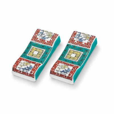 Stone Pavement Kutani Chopstick Rest (Pair) Stone Pavement Kutani Chopstick Rest (Pair)