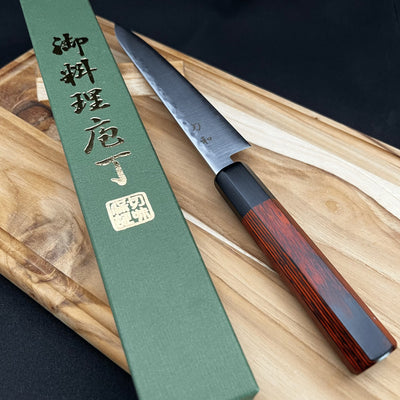 Sword Japanese Hammer-Eye Octagonal Petty Knife – 5.9 inches (15 cm), Red Sword Japanese Hammer-Eye Octagonal Petty Knife – 5.9 inches (15 cm), Red