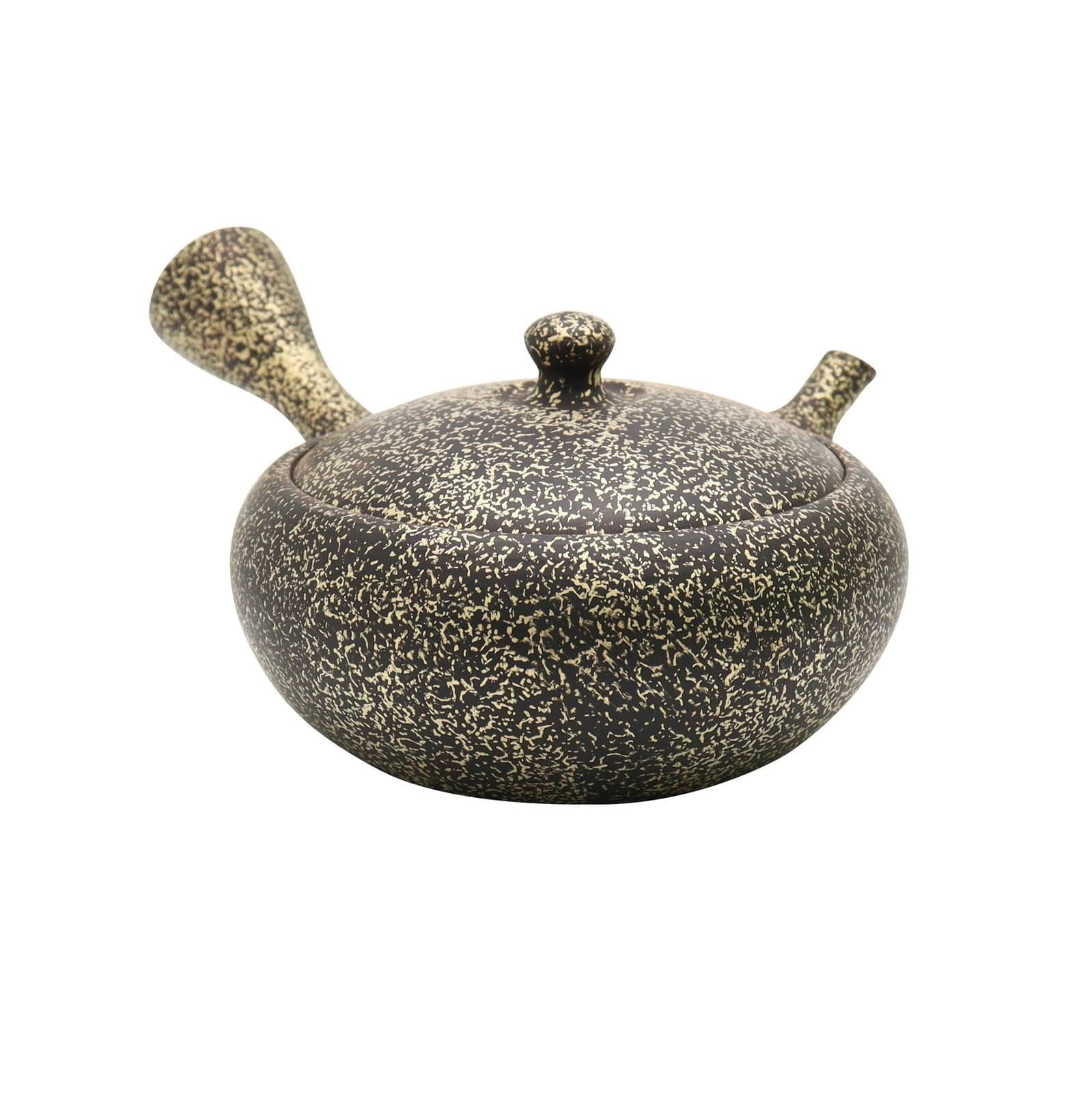 Tamamitsu black mud flat round gold tataki Tea Pot Tamamitsu black mud flat round gold tataki Tea Pot