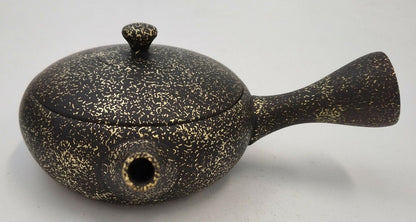 Tamamitsu black mud flat round gold tataki Tea Pot Tamamitsu black mud flat round gold tataki Tea Pot