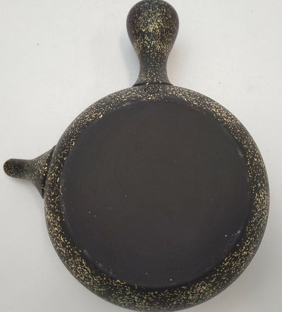Tamamitsu black mud flat round gold tataki Tea Pot Tamamitsu black mud flat round gold tataki Tea Pot