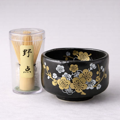 Tenmoku Plum Mino Matcha Set Tenmoku Plum Mino Matcha Set