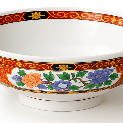 Traditional Kutani-Style Floral Ramen Bowl Traditional Kutani-Style Floral Ramen Bowl