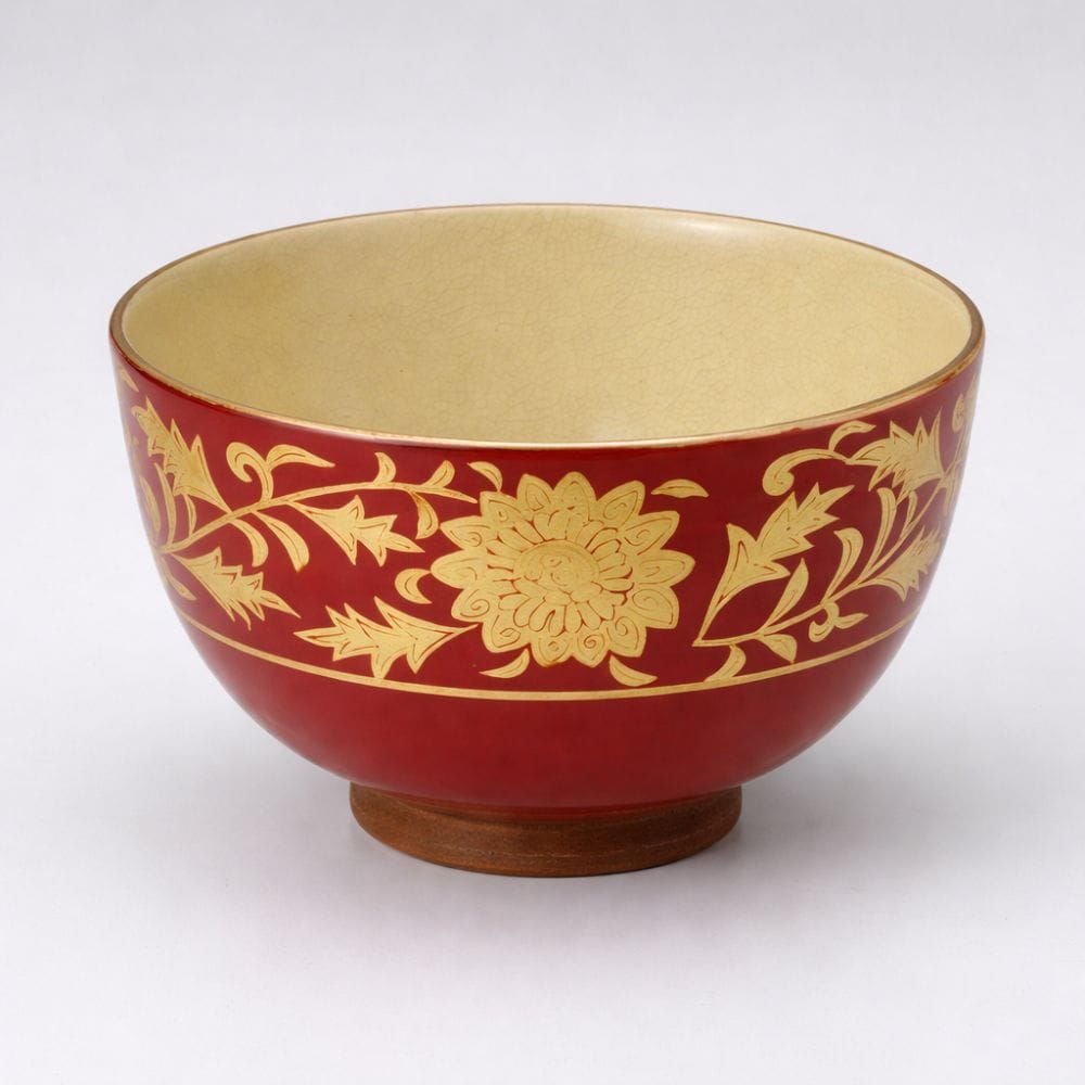 Vermilion Gold Tea Bowl Vermilion Gold Tea Bowl